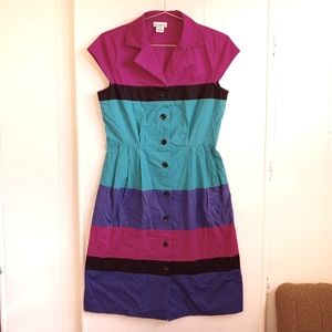 Vintage Liz Claiborne Amazing Colorblock Dress 6